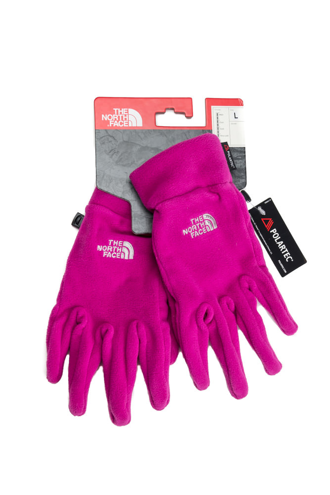 pink north face gloves