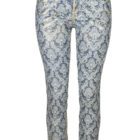 Free People Gold Coated Brocade Jeans