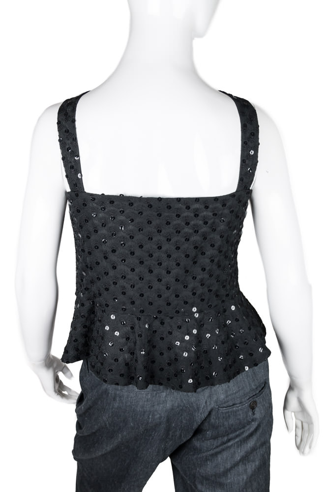 Women's Black Sequin Giorgio Armani Tank