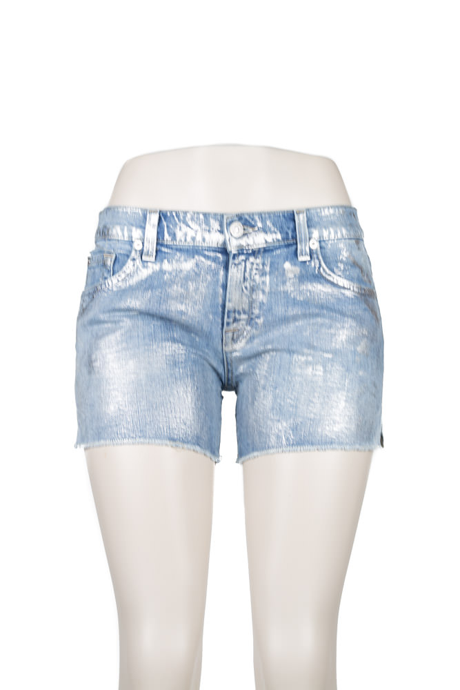 7 For All Mankind Carlie Metallic Shorts