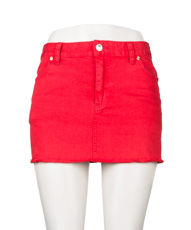 Red Tory Burch Denim Skirt