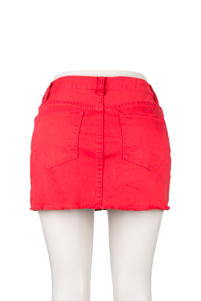 Red Tory Burch Denim Skirt | Authentic Tory Burch Clothing