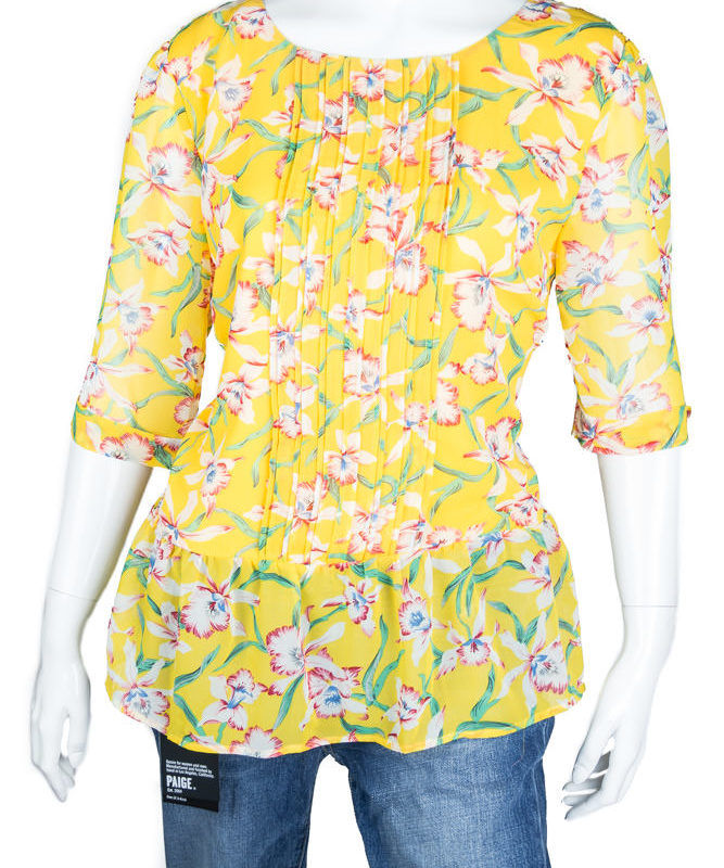 Anthropologie Yellow Floral Blouse