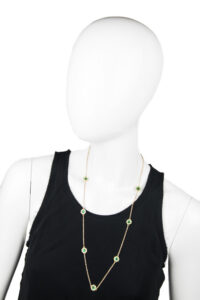 KSNY Rhinestone Flower Necklace green stone