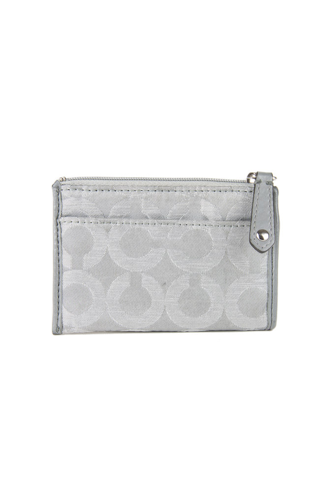 gray coach skinny mini ID holder